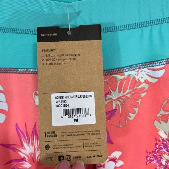 DAKINE Persuasive Surf Leggings UPF Sun Protection Waikiki M - Picture 4 of 9